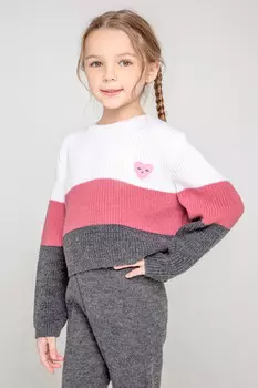 Джемпер для девочек CROCKID, КВ 30120/ш, цвет - розовый
