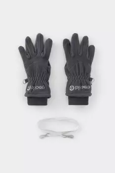 Флисовые перчатки на шнурке для мальчиков CROCKID, ФЛ 10001/25/53 ГР, цвет - темно-серый