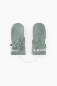 Флисовые варежки на шнурке для мальчиков CROCKID, ФЛ 10000/25/62 ГР, цвет - зеленый