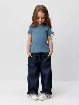 Футболка для девочек CROCKID, К 302276, цвет - голубой