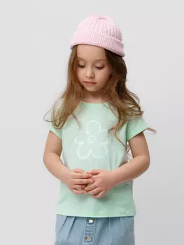 Футболка для девочек CROCKID, К 302296, цвет - зеленый