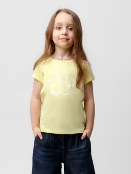 Футболка для девочек CROCKID, К 302296, цвет - желтый