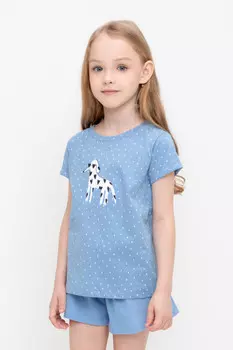Футболка для девочек CROCKID, К 302337, цвет - голубой