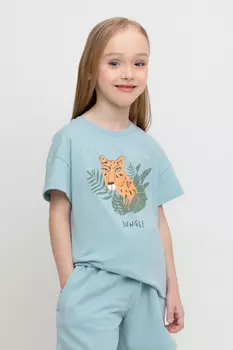 Футболка для девочек CROCKID, К 302349, цвет - голубой