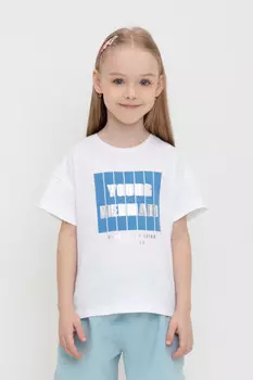 Футболка для девочек CROCKID, К 302350, цвет - белый