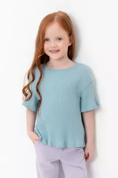 Футболка для девочек CROCKID, К 302359, цвет - голубой