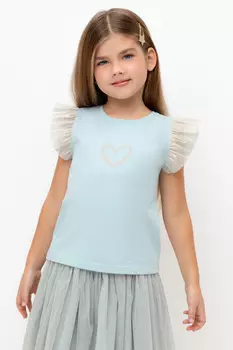 Футболка для девочек CROCKID, К 302637, цвет - голубой