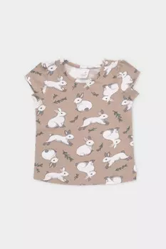 Футболка для девочек CROCKID, КП 302301, цвет - бежевый