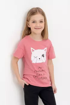 Футболка для девочек CROCKID, КП 302513, цвет - розовый