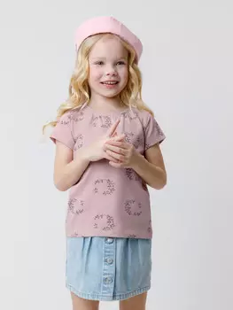 Футболка для девочек CROCKID, КП 302643, цвет - розовый
