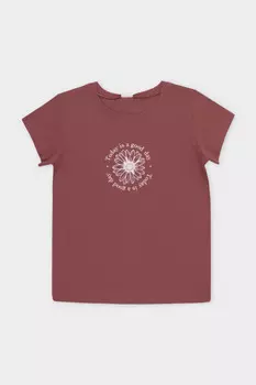 Футболка для девочек CROCKID, КП 302763, цвет - коричневый