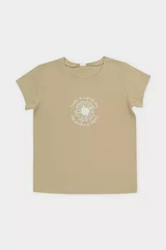 Футболка для девочек CROCKID, КП 302763, цвет - коричневый