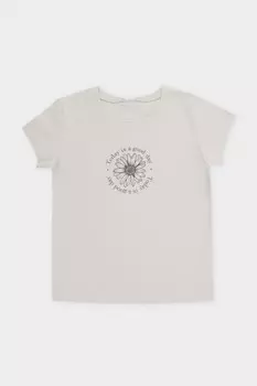 Футболка для девочек CROCKID, КП 302763, цвет - бежевый
