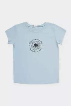 Футболка для девочек CROCKID, КП 302763, цвет - голубой