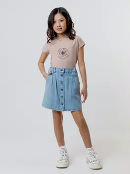 Футболка для девочек CROCKID, КП 302763, цвет - бежевый