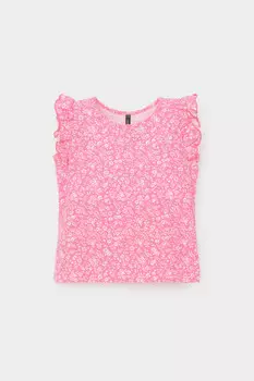 Футболка для девочек CROCKID, КР 301627-1, цвет - ярко-розовый