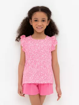 Футболка для девочек CROCKID, КР 301627, цвет - ярко-розовый