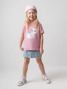 Футболка для девочек CROCKID, КР 301862, цвет - розовый