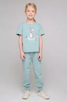 Футболка для девочек CROCKID, КР 301912, цвет - голубой