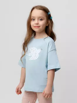 Футболка для девочек CROCKID, КР 301987, цвет - голубой