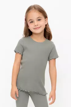 Футболка для девочек CROCKID, КР 301989-1, цвет - зеленый