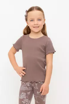 Футболка для девочек CROCKID, КР 301989, цвет - коричневый