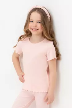 Футболка для девочек CROCKID, КР 301989, цвет - светло-розовый