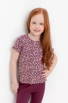 Футболка для девочек CROCKID, КР 301996, цвет - бордовый