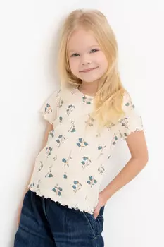 Футболка для девочек CROCKID, КР 301996, цвет - светло-бежевый