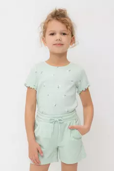 Футболка для девочек CROCKID, КР 301996, цвет - зеленый