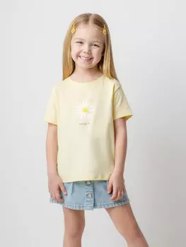Футболка для девочек CROCKID, КР 302078, цвет - желтый
