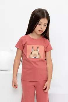 Футболка для девочек CROCKID, КР 302164, цвет - розовый