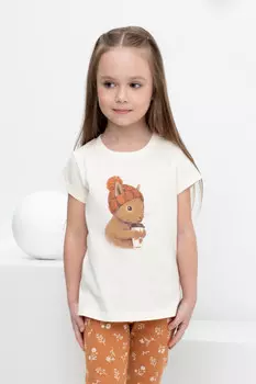 Футболка для девочек CROCKID, КР 302185, цвет - бежевый
