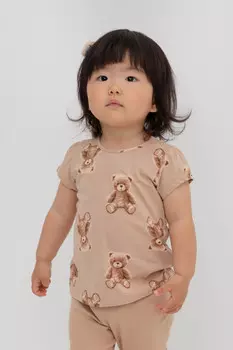 Футболка для девочек CROCKID, КР 302200, цвет - светло-бежевый