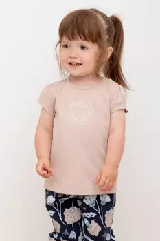 Футболка для девочек CROCKID, КР 302219, цвет - бежевый