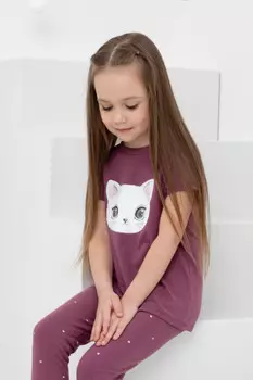 Футболка для девочек CROCKID, КР 302252, цвет - фиолетовый
