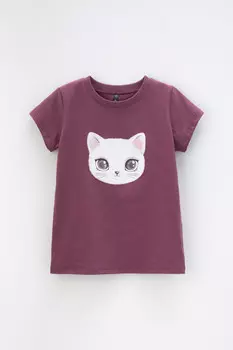Футболка для девочек CROCKID, КР 302252, цвет - фиолетовый