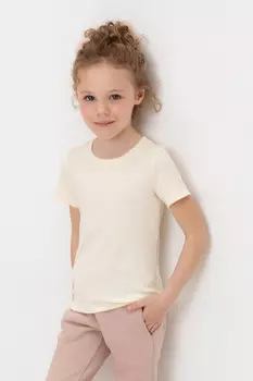 Футболка для девочек CROCKID, КР 302315, цвет - светло-бежевый