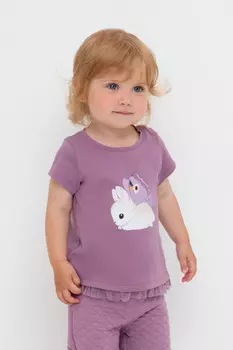 Футболка для девочек CROCKID, КР 302321, цвет - бордовый