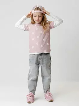 Футболка для девочек CROCKID, КР 302326, цвет - розовый