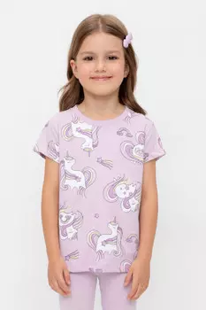 Футболка для девочек CROCKID, КР 302326, цвет - фиолетовый