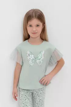 Футболка для девочек CROCKID, КР 302408, цвет - голубой