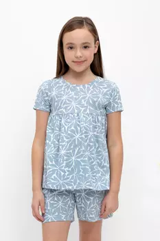 Футболка для девочек CROCKID, КР 302421, цвет - синий