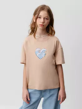 Футболка для девочек CROCKID, КР 302422, цвет - бежевый