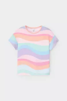 Футболка для девочек CROCKID, КР 302435-1, цвет - мульти