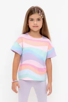 Футболка для девочек CROCKID, КР 302435, цвет - мульти
