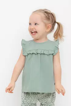 Футболка для девочек CROCKID, КР 302443, цвет - минт
