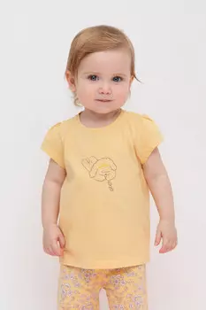 Футболка для девочек CROCKID, КР 302454, цвет - желтый