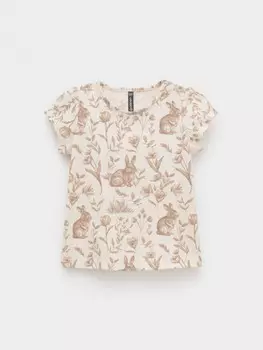 Футболка для девочек CROCKID, КР 302455, цвет - бежевый