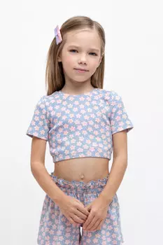 Футболка для девочек CROCKID, КР 302459, цвет - светло-голубой